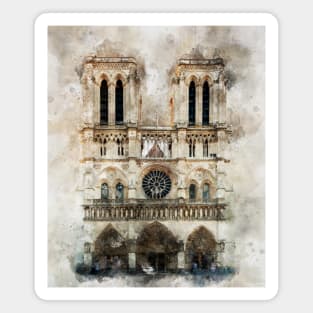 Notre-Dame de Paris Watercolor 04 Magnet